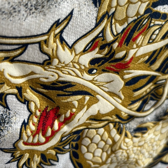 Vintage 90's Gildan Chinese Year of the Dragon Graphic White Sweater size XL - Picture 3 of 10